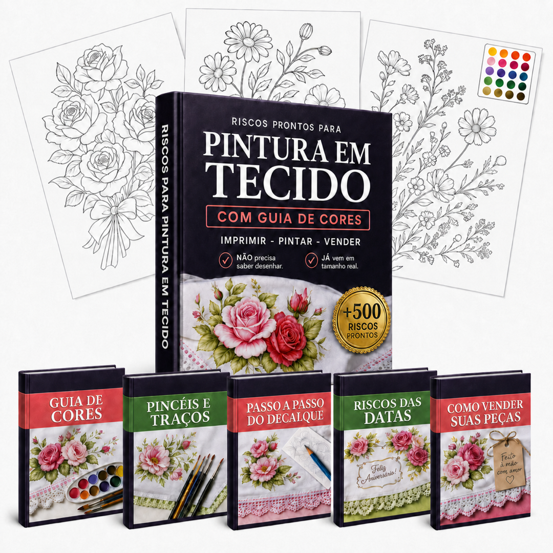 +500 Riscos para Pintura em Tecido